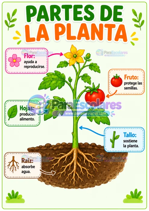 Lámina Sobre Las Partes De La Planta